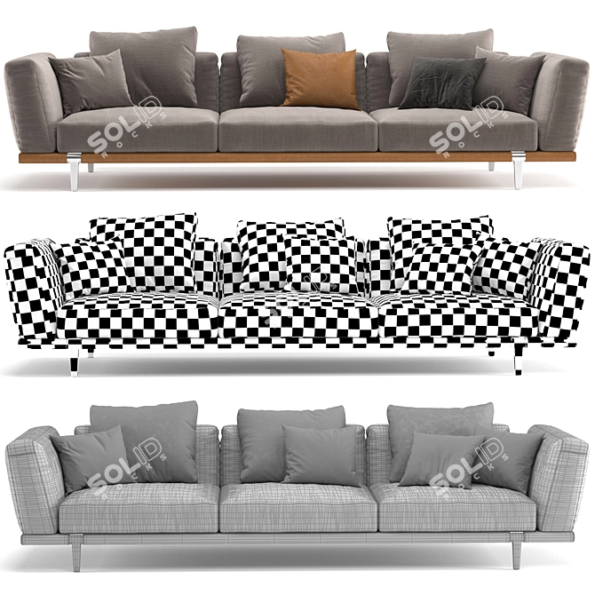 Elegant Let It Be Sofa 3D model image 3