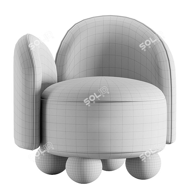 Minimalistic White Armchair 3D model image 4