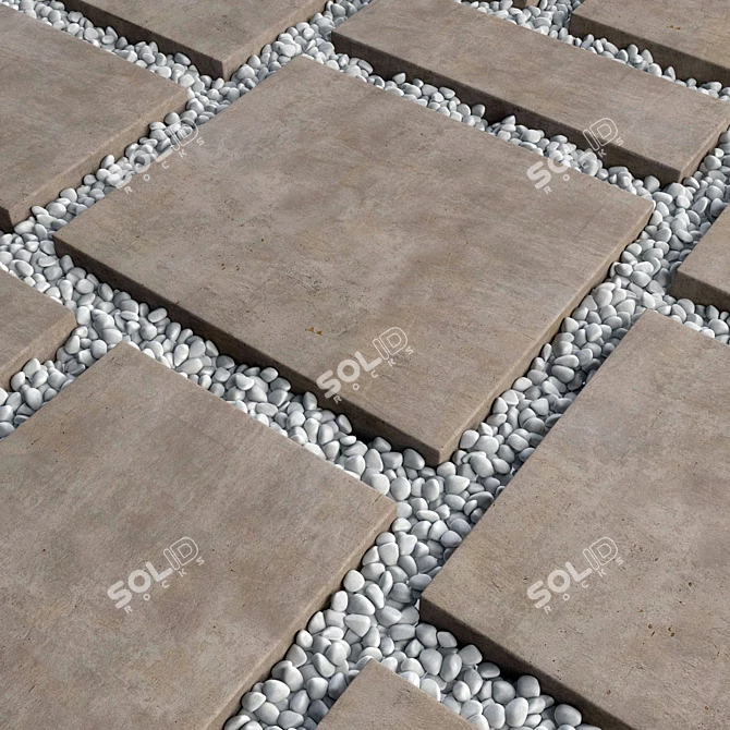 Pebble N10 Paving Tile: High-Quality Texture, Smooth Geometry 3D model image 2