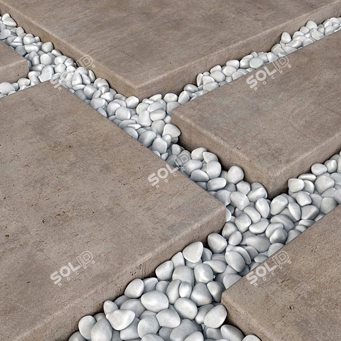 Pebble N10 Paving Tile: High-Quality Texture, Smooth Geometry 3D model image 4