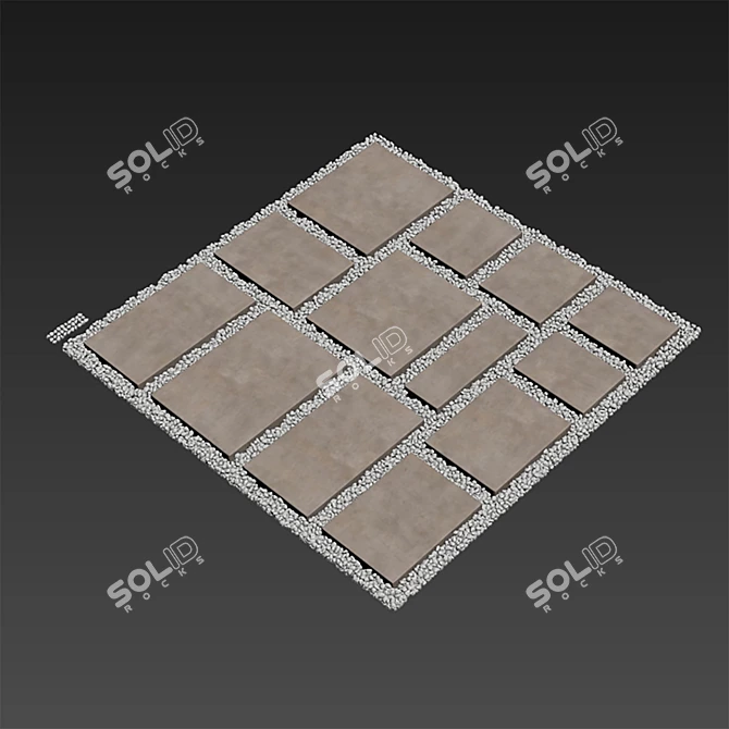 Pebble N10 Paving Tile: High-Quality Texture, Smooth Geometry 3D model image 6