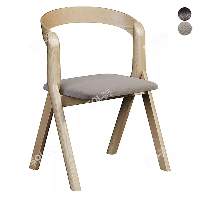 Modern Diverge Chair: Sleek Design 3D model image 2