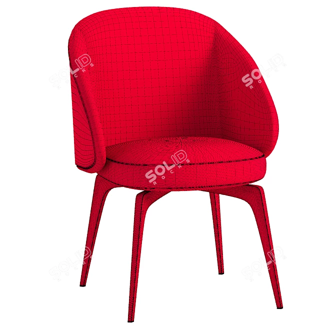 Amara Upholstered Side Chair - Versatile and Stylish 3D model image 4