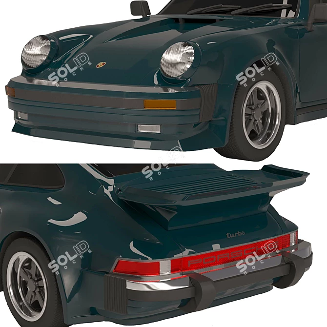 Vintage 1980 Porsche Carrera 911 Turbo 3D model image 4