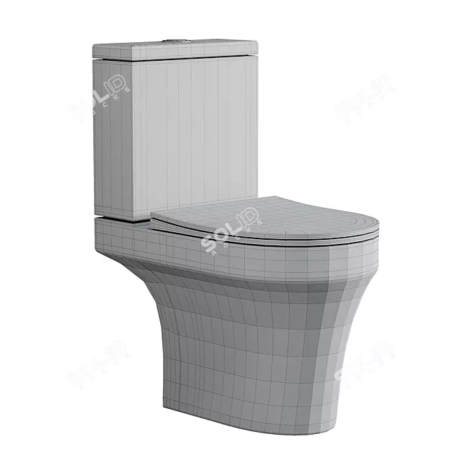 Sleek Damixa Skyline Toilet 3D model image 3
