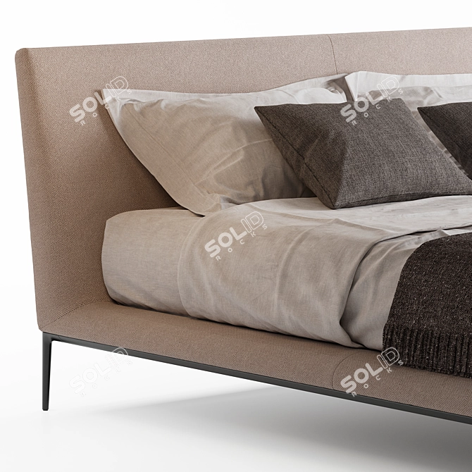 B&B Italia Atoll Bed: Versatile Design with Removable Cushions & Blanket 3D model image 5