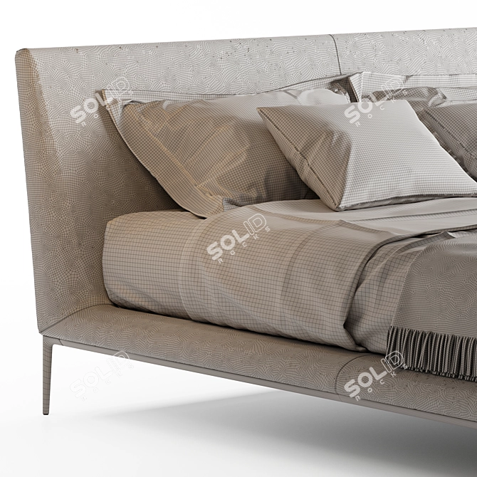 B&B Italia Atoll Bed: Versatile Design with Removable Cushions & Blanket 3D model image 6