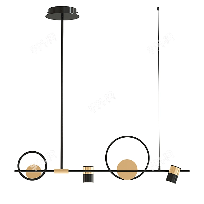 Chariklo Duo Chandelier: Elegant & Contemporary Lighting Solution 3D model image 1