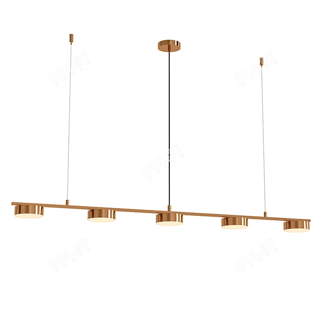 Modern Five-Light Linear Chandelier 3D model image 1