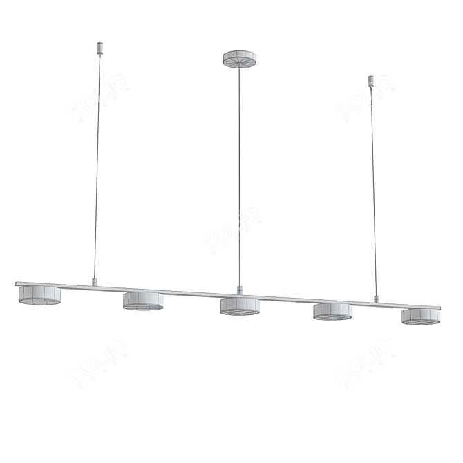 Modern Five-Light Linear Chandelier 3D model image 2