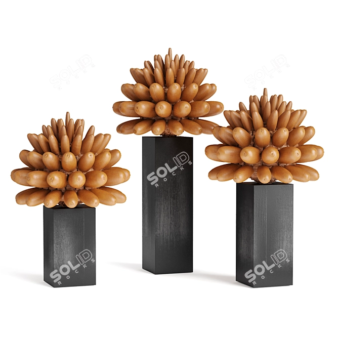 Sculptural Cucurbita Art Pedestal 3D model image 1