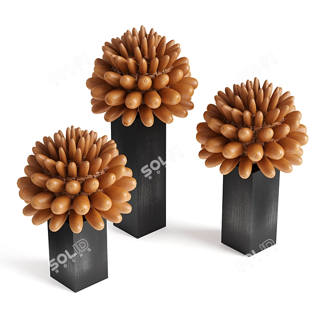 Sculptural Cucurbita Art Pedestal 3D model image 2