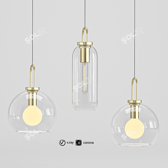 Elegant Pendant Light - Lampatron Gauss 3D model image 4