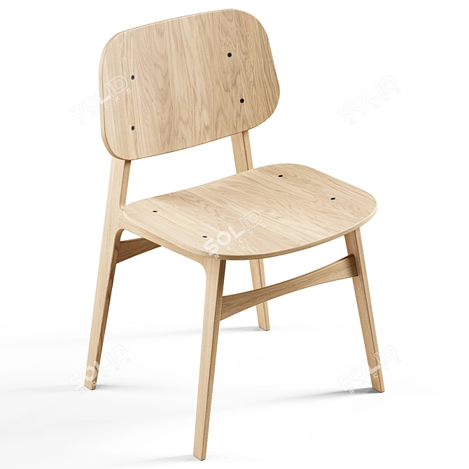 Fredericia Soborg Wood Chair 3D model image 4