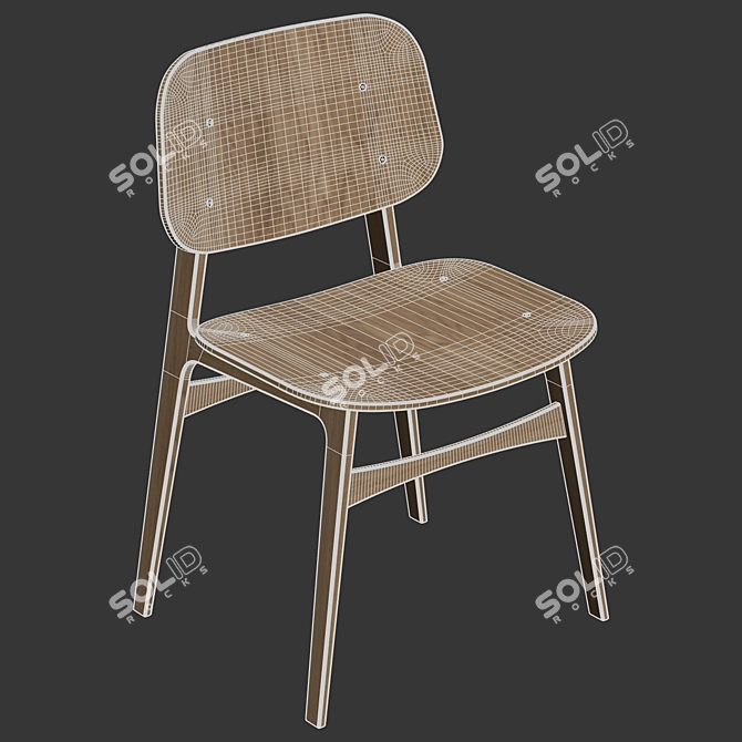 Fredericia Soborg Wood Chair 3D model image 5