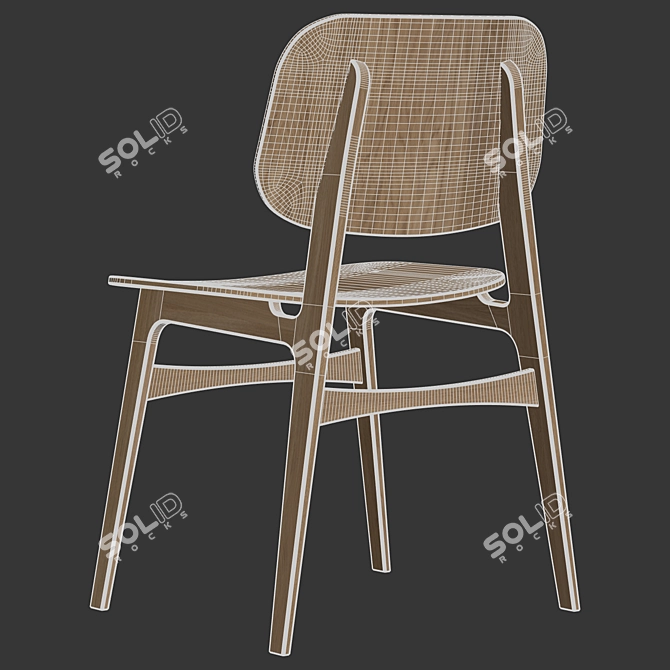 Fredericia Soborg Wood Chair 3D model image 6