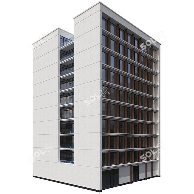 Sleek Office Building No.1 3D model image 4