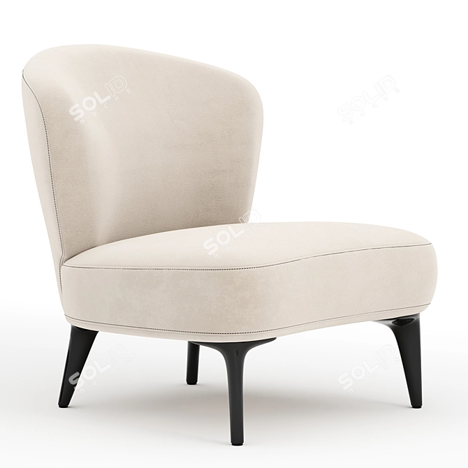 Contemporary Minotti Aston Armchair 3D model image 1