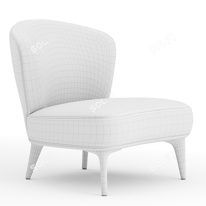 Contemporary Minotti Aston Armchair 3D model image 2