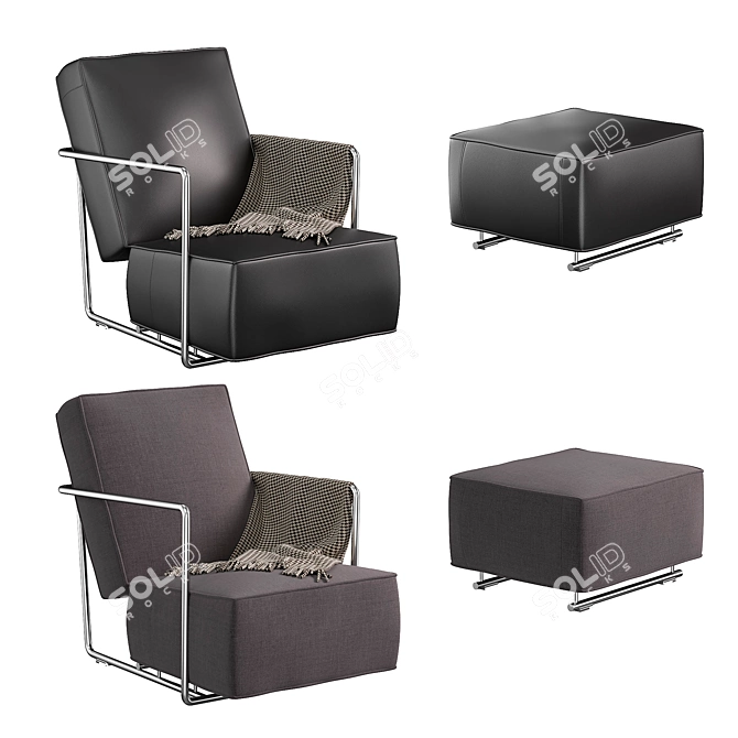 Modern A.B.C. Armchair: Stylish Design for Ultimate Comfort 3D model image 3