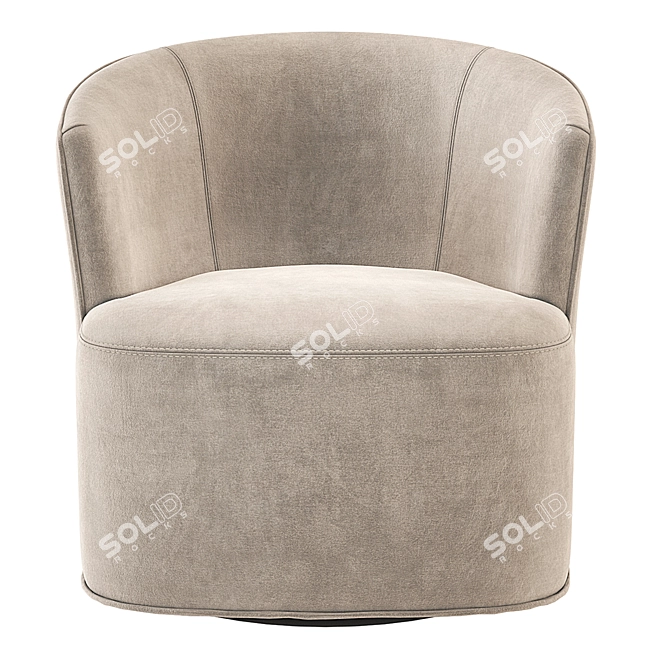 Luxury Arden Velvet Swivel Chair 3D model image 4