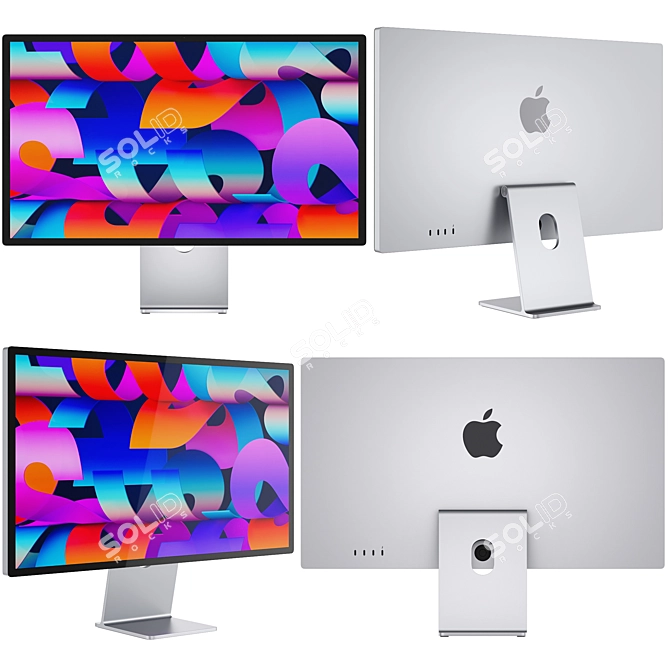 Sleek Apple Studio Display 3D model image 1