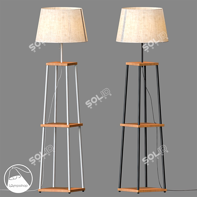 Elegant Tall Floor Lamp 3D model image 1