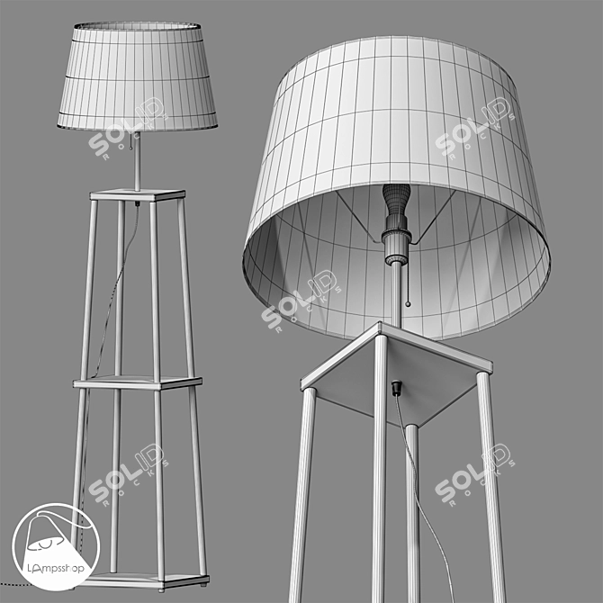 Elegant Tall Floor Lamp 3D model image 2