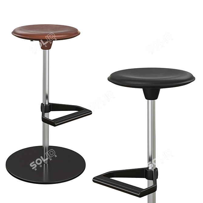Vitra ZEB Stool Leather Chair: Sleek and Stylish Seating 3D model image 1