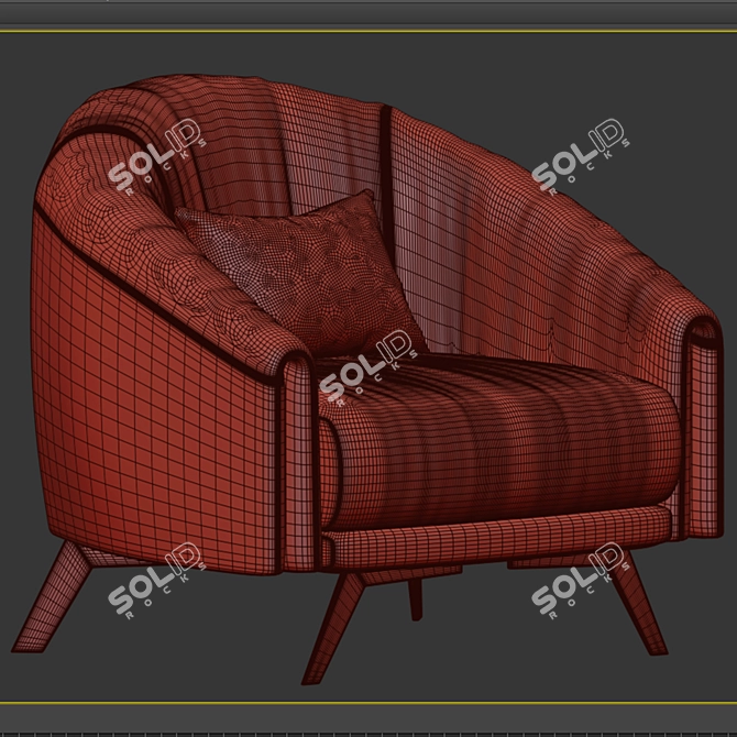 SADDLE Armchair: Modern Comfort for Your Home 3D model image 4