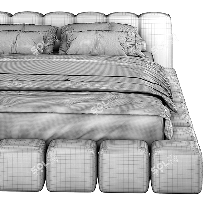 Saba Pixel: Versatile Modern Bed 3D model image 4