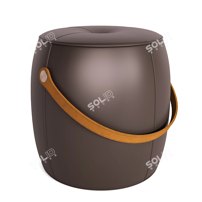 Jellybean Saddle Pouffe: Luxurious Leather & Suede Elegance 3D model image 1