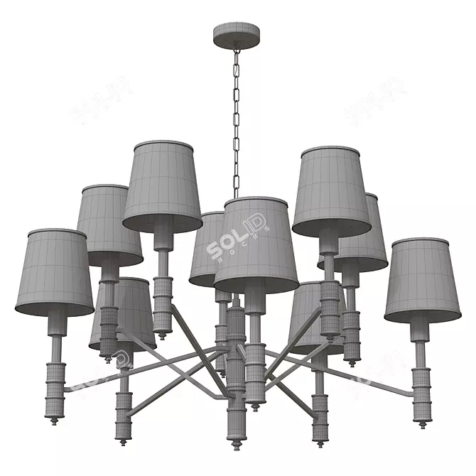 Stunning Flagship Volzhsk Chandelier 3D model image 3