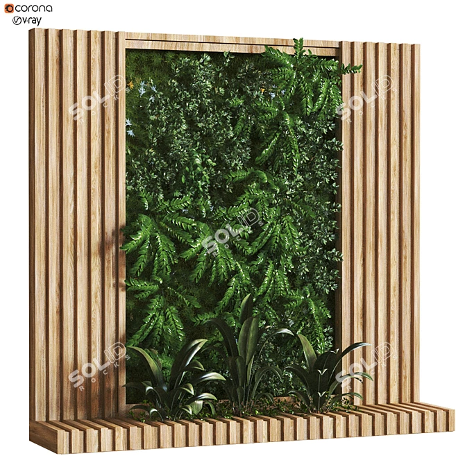 GreenWall Set: Vertical Plant Display 3D model image 1