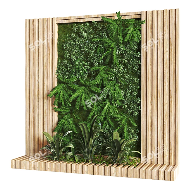 GreenWall Set: Vertical Plant Display 3D model image 2