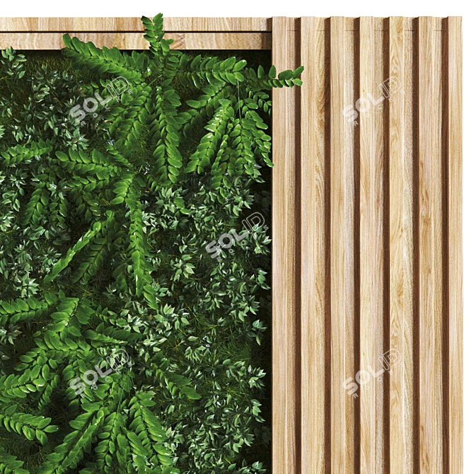 GreenWall Set: Vertical Plant Display 3D model image 3