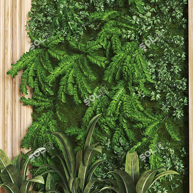 GreenWall Set: Vertical Plant Display 3D model image 4