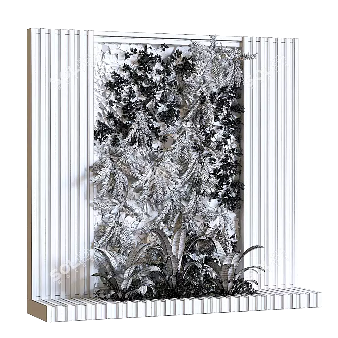 GreenWall Set: Vertical Plant Display 3D model image 5