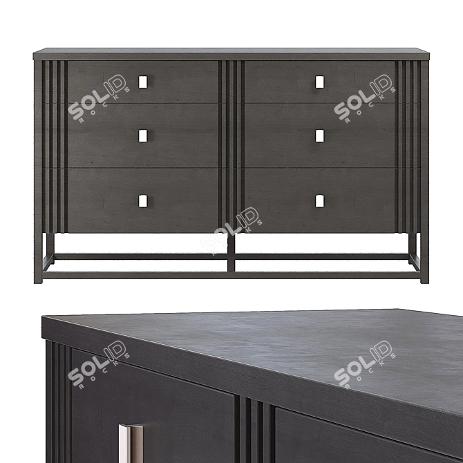 North Side Wide Chest of Drawers 3D model image 2