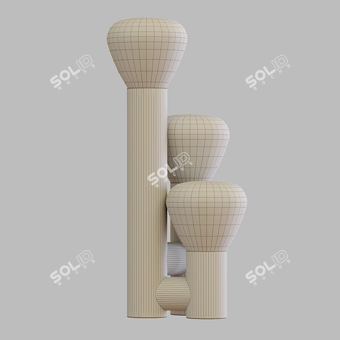 Minimalist 3-Light Multi-Colored Table Lamp 3D model image 3