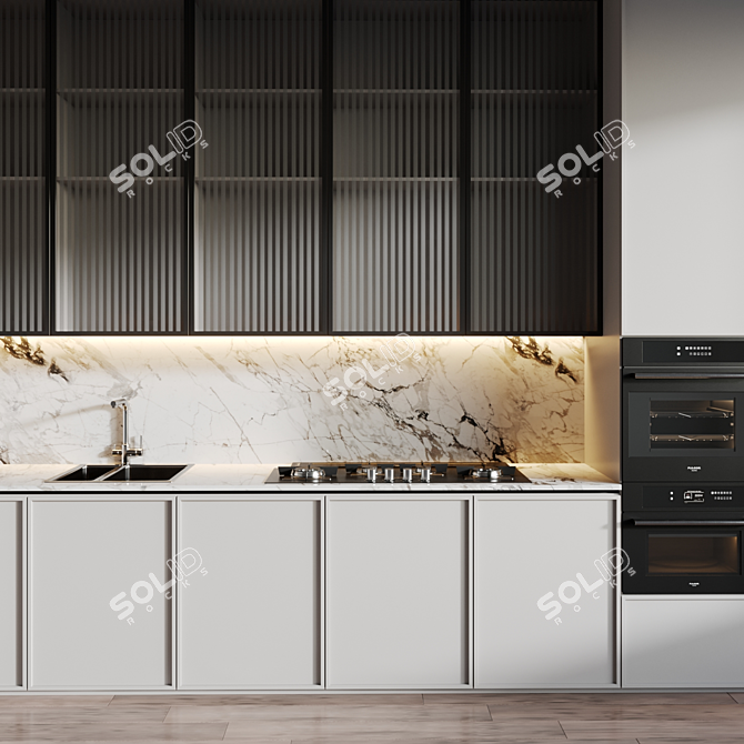 All-in-One Modern Kitchen Set 3D model image 2