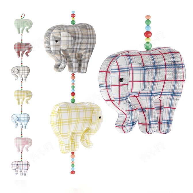 Title: Whimsical Elephant Wall Decor 3D model image 1