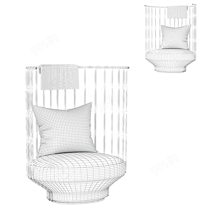 Elegant Paradise Bird Chair 3D model image 2