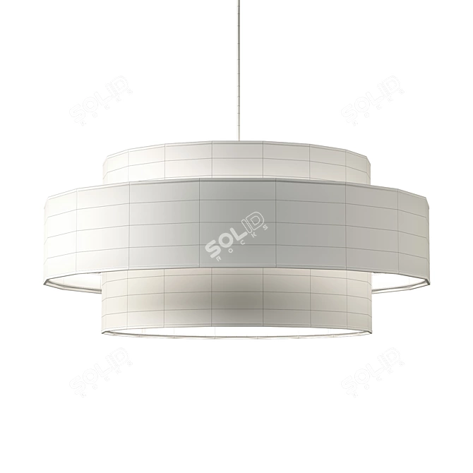 Natural Linen Lampshade 3D model image 2