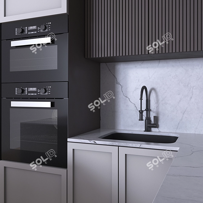 NeoClassic 27: Corner Kitchen with Appliances 3D model image 3