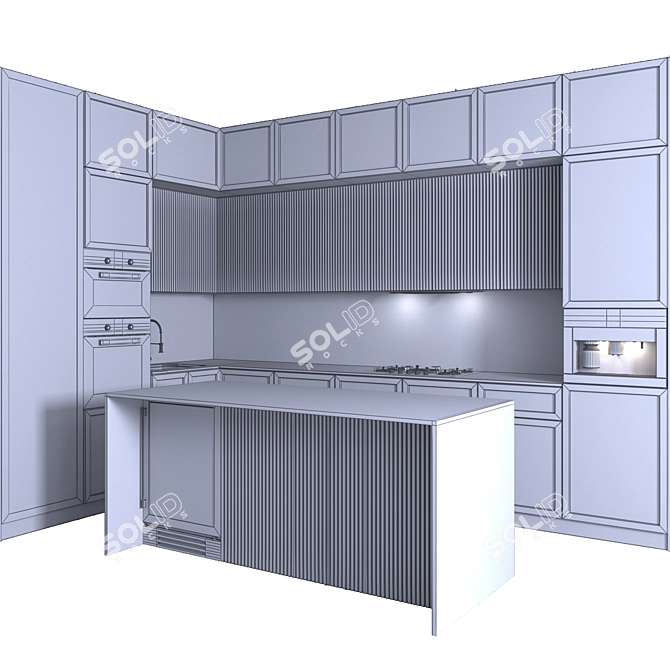 NeoClassic 27: Corner Kitchen with Appliances 3D model image 4