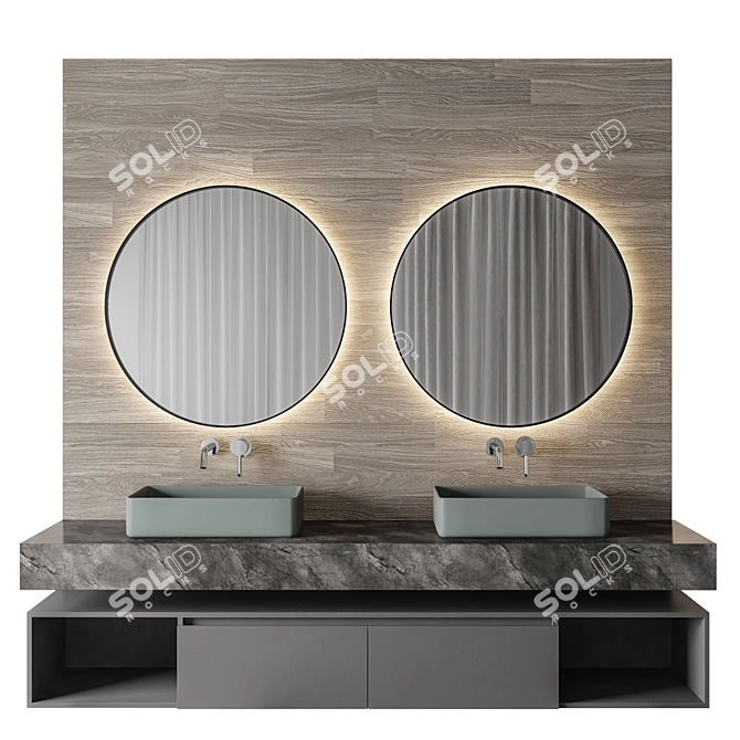 Luxury Spa-Inspired Bathroom Set 3D model image 1