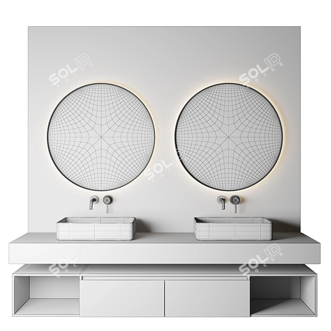 Luxury Spa-Inspired Bathroom Set 3D model image 2