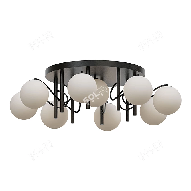 Modern Circle Ceiling Chandelier 3D model image 1