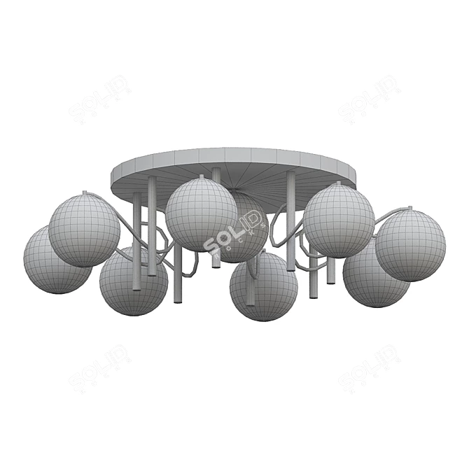 Modern Circle Ceiling Chandelier 3D model image 2